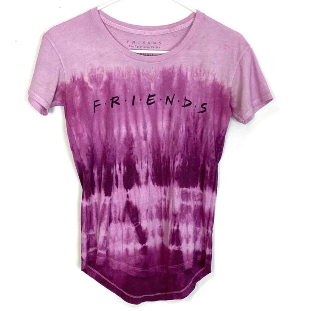 90s FRIENDS TV Show Tie Dye Tshirt Women’s XS Upcycled Handmade Pink Ombré Tee